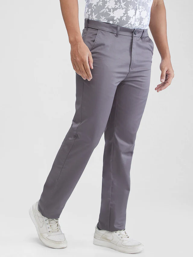 Colorplus Men Blue Solid Regular Fit Trouser - Image 2