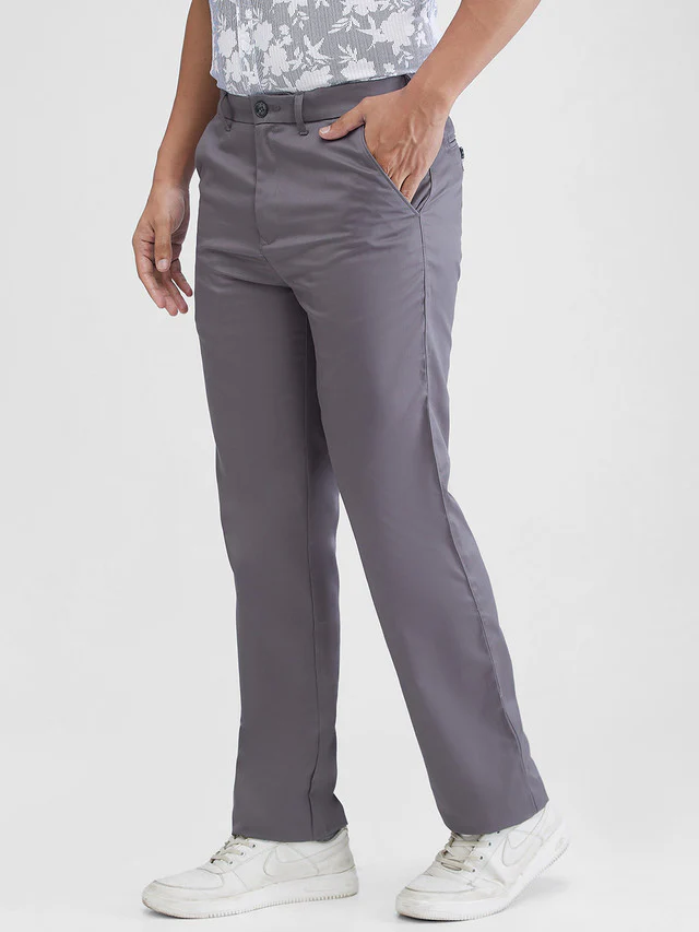Colorplus Men Blue Solid Regular Fit Trouser - Image 3