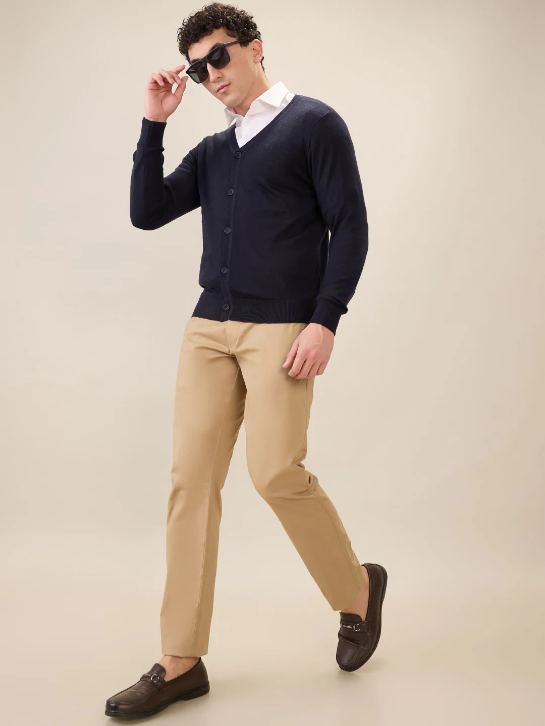 Colorplus Men Blue Solid Regular Fit Wool Blend Sweatshirt - Image 7