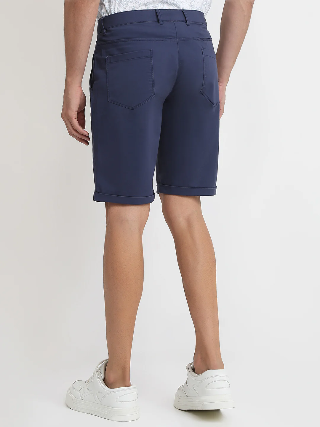 Colorplus Men Blue Twill Regular Fit Cotton Blend Shorts - Image 4
