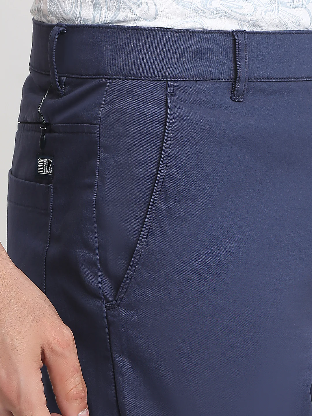 Colorplus Men Blue Twill Regular Fit Cotton Blend Shorts - Image 6