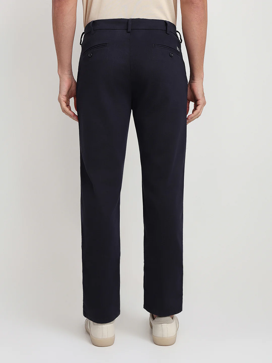 Colorplus Men Blue Twill Regular Fit Cotton Blend Trouser - Image 4