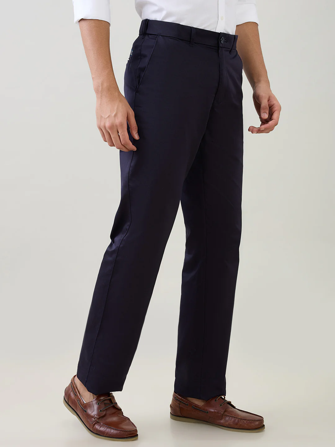 Colorplus Men Blue Twill Regular Fit Cotton Trouser - Image 2