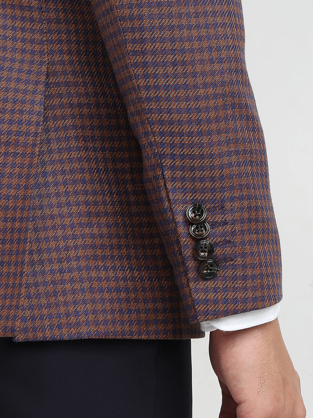 Colorplus Men Brown Checks Regular Fit Cotton Blend Blazer - Image 7