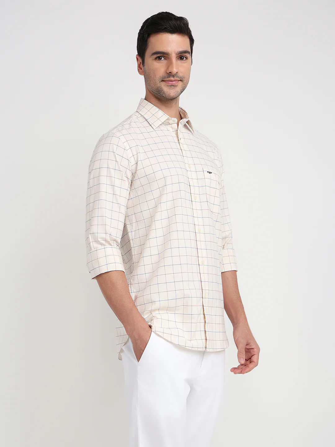 Colorplus Men Brown Checks Regular Fit Cotton Blend Full Sleeve Casual Shirt - Image 3