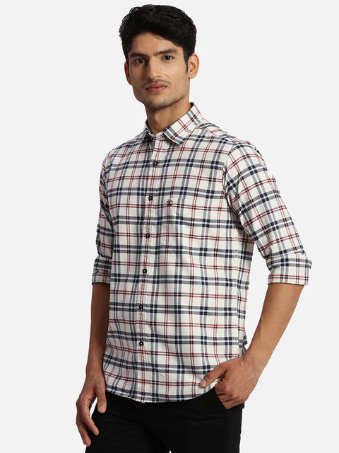 Colorplus Men Brown Checks Regular Fit Cotton Casual Shirts - Image 3
