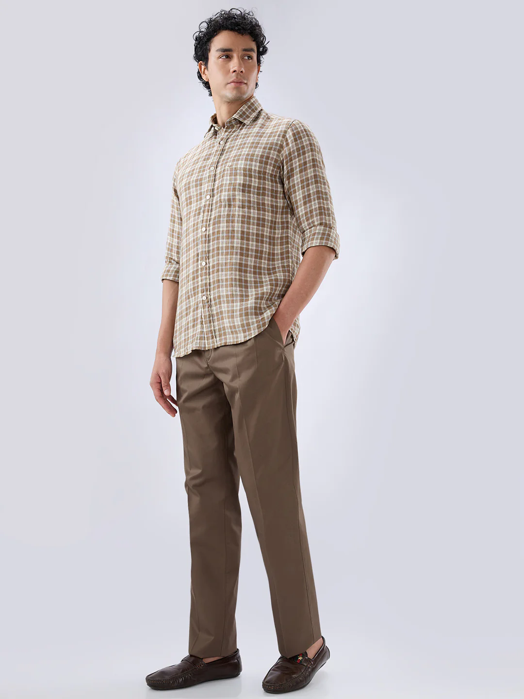 Colorplus Men Brown Comfort Fit Twill Trouser - Image 5