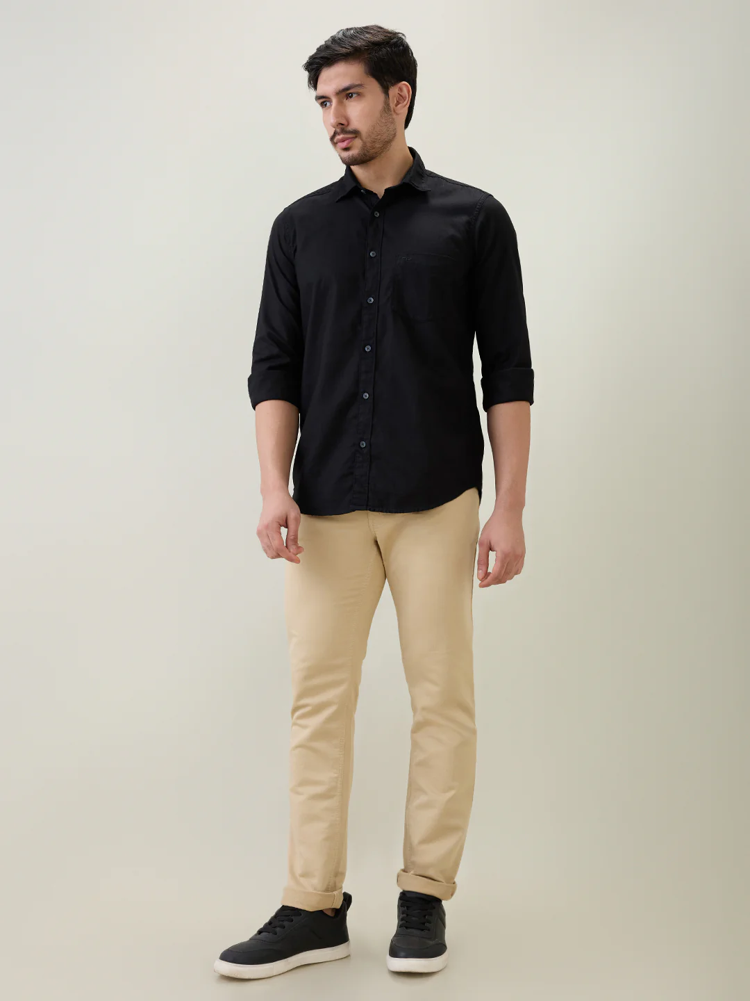 Colorplus Men Brown Dobby Regular Fit Cotton Blend Trouser - Image 5