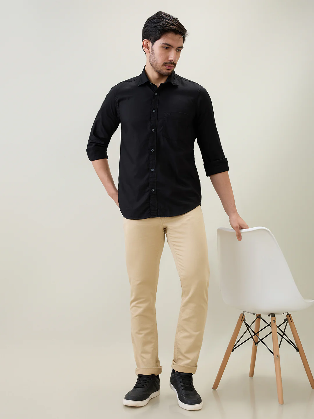 Colorplus Men Brown Dobby Regular Fit Cotton Blend Trouser - Image 6