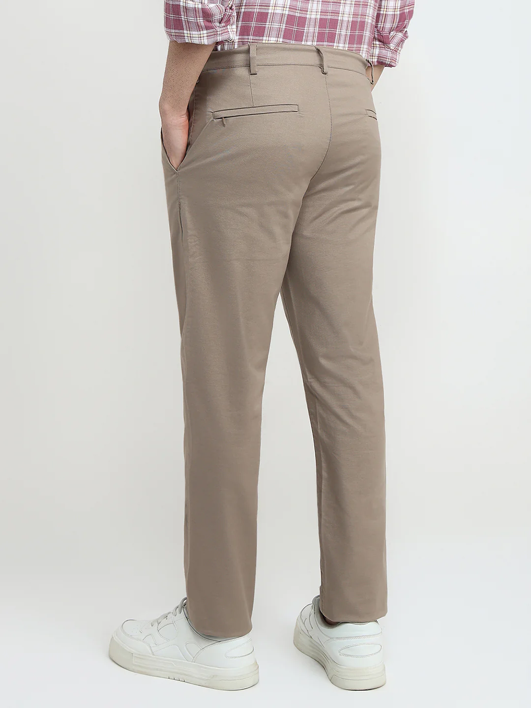 Colorplus Men Brown Dobby Slim Fit Cotton Blend Trouser - Image 4