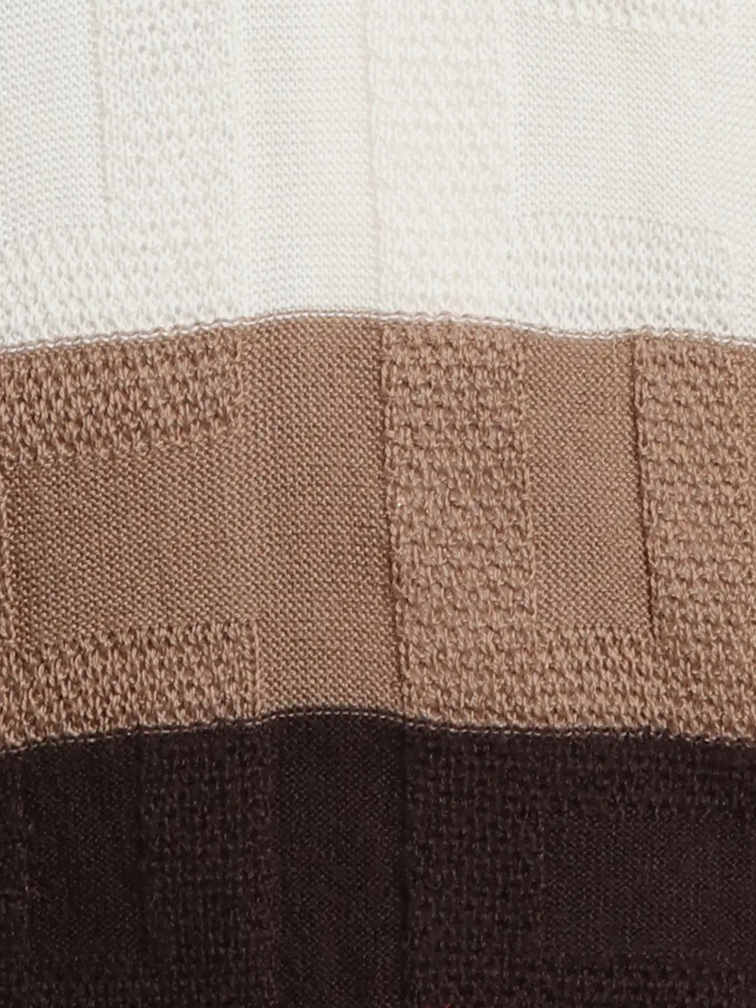 Colorplus Men Brown Jacquard Regular Fit Acrlic Blend Sweater - Image 7