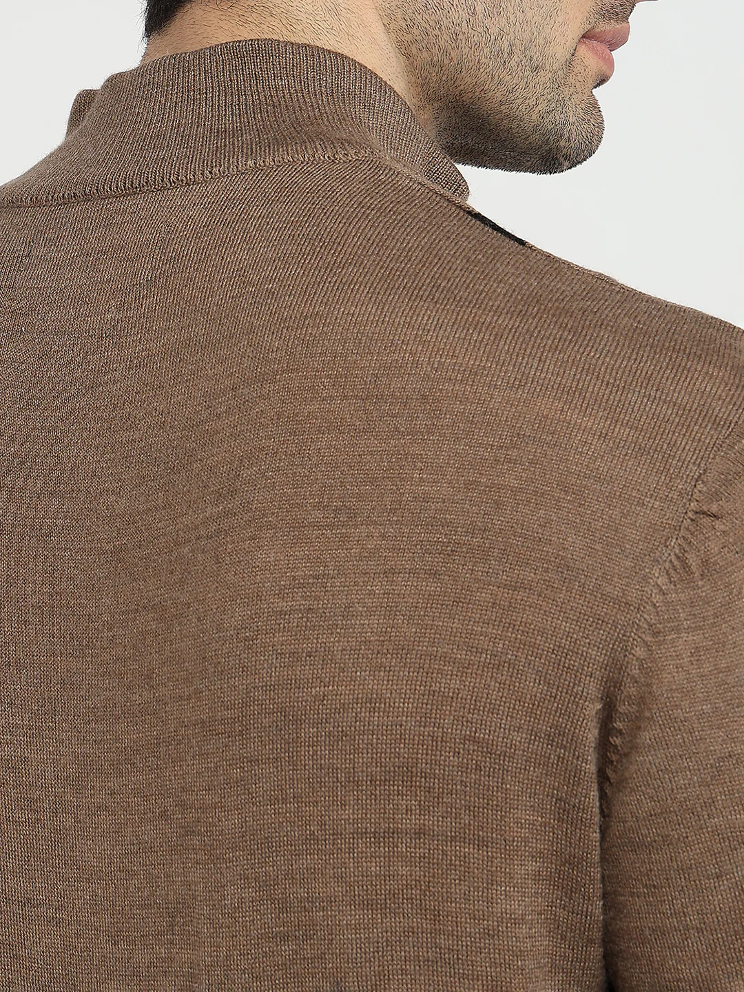 Colorplus Men Brown Jacquard Regular Fit Acrylic Blend Sweatshirt - Image 7
