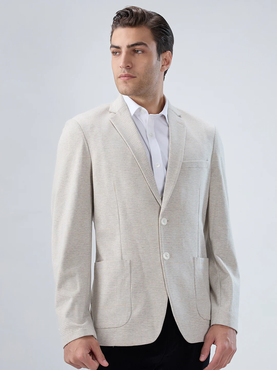 Colorplus Men Brown Knitted Regular Fit Terylene Blend Blazer - Image 2
