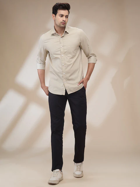Colorplus Men Brown Plain Regular Fit Cotton Casual Shirts - Image 2