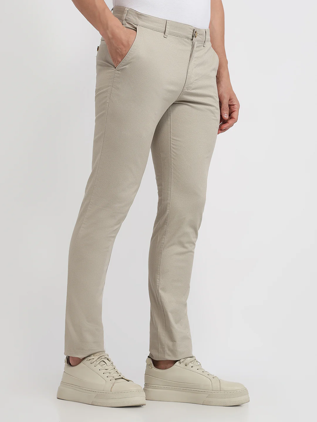 Colorplus Men Brown Print Nuvo Fit Cotton Blend Trouser - Image 3