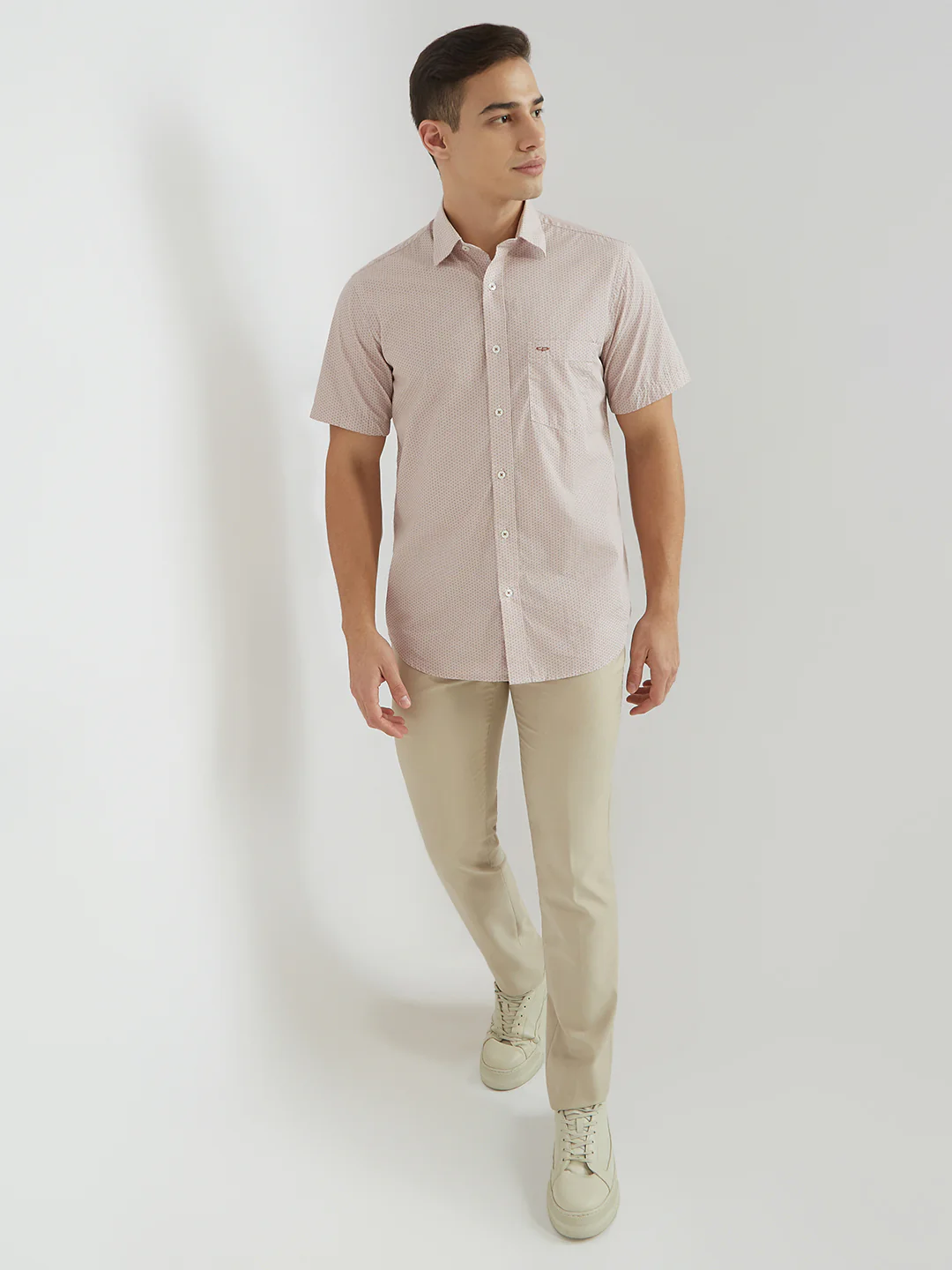 ColorPlus Men Brown Print Regular Fit Cotton Shirt - Image 5