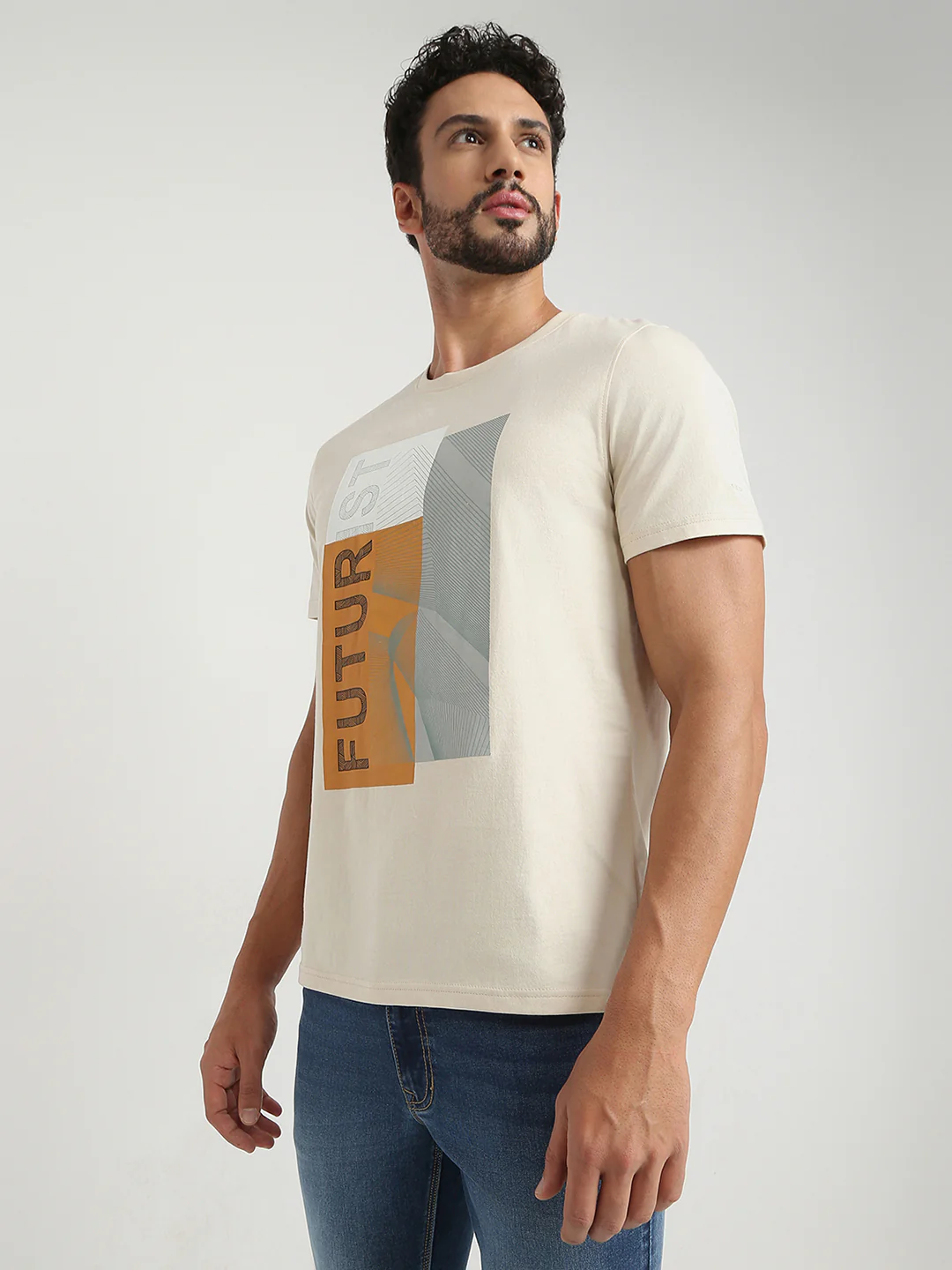 Colorplus Men Brown Print Regular Fit Cotton T-Shirt - Image 3