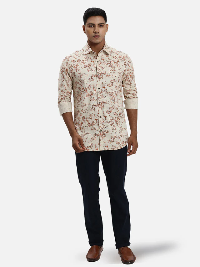 Colorplus Men Brown Printed Regular Fit Cotton Casual Shirt - Image 6