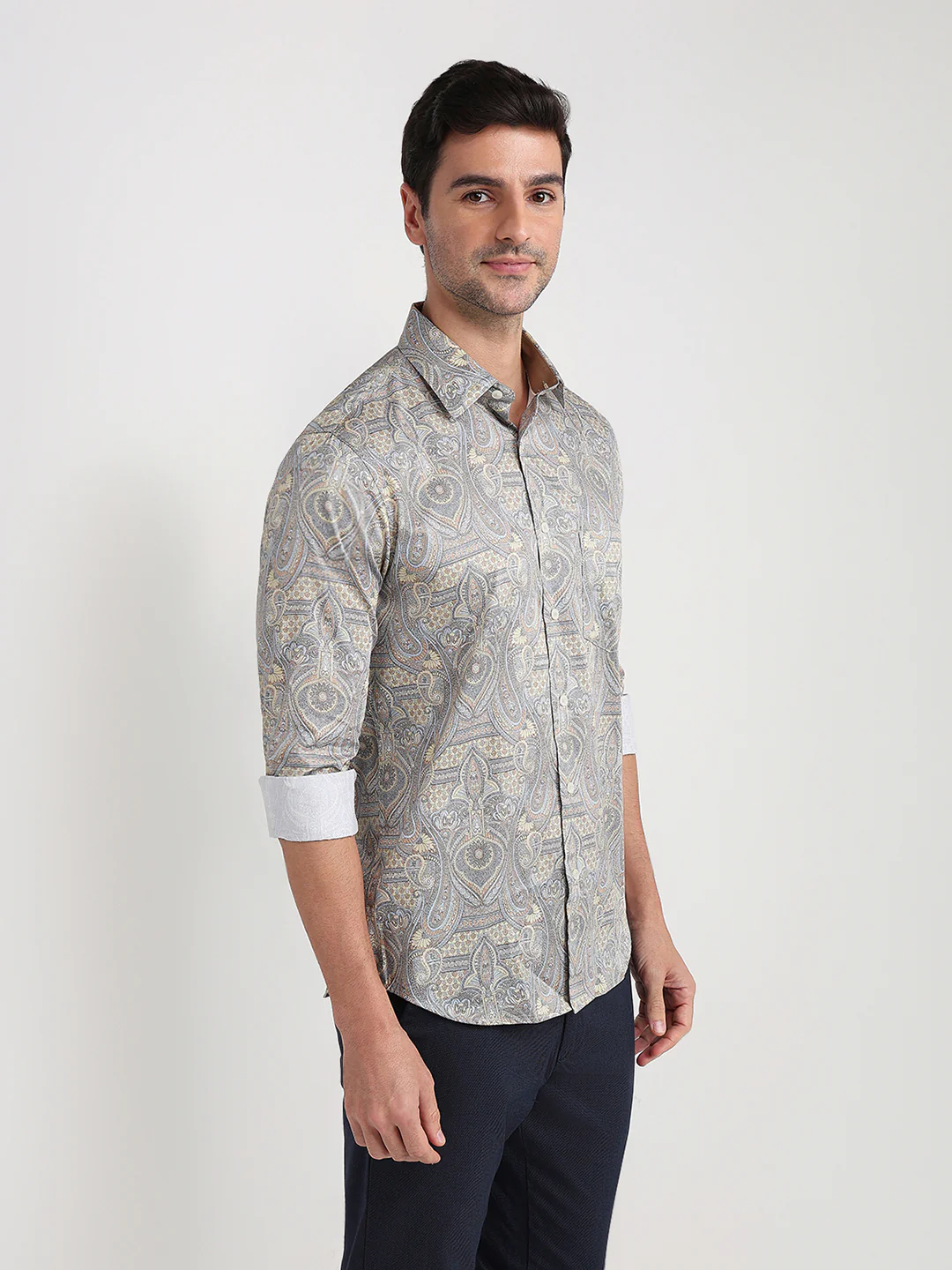Colorplus Men Brown Printed Regular Fit Cotton Full Sleeve Casual Shirt - Image 3