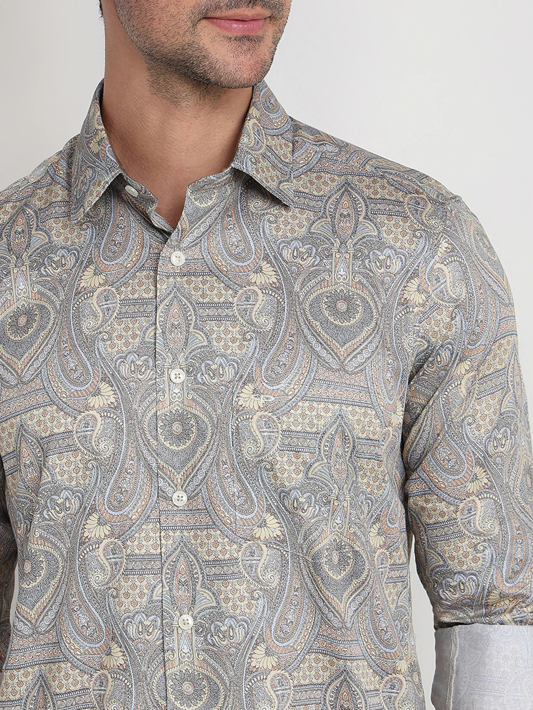 Colorplus Men Brown Printed Regular Fit Cotton Full Sleeve Casual Shirt - Image 6