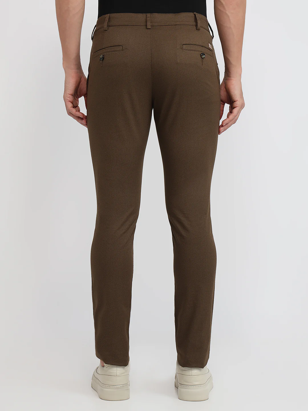 Colorplus Men Brown Printed Super Slim Fit Cotton Blend Trouser - Image 4