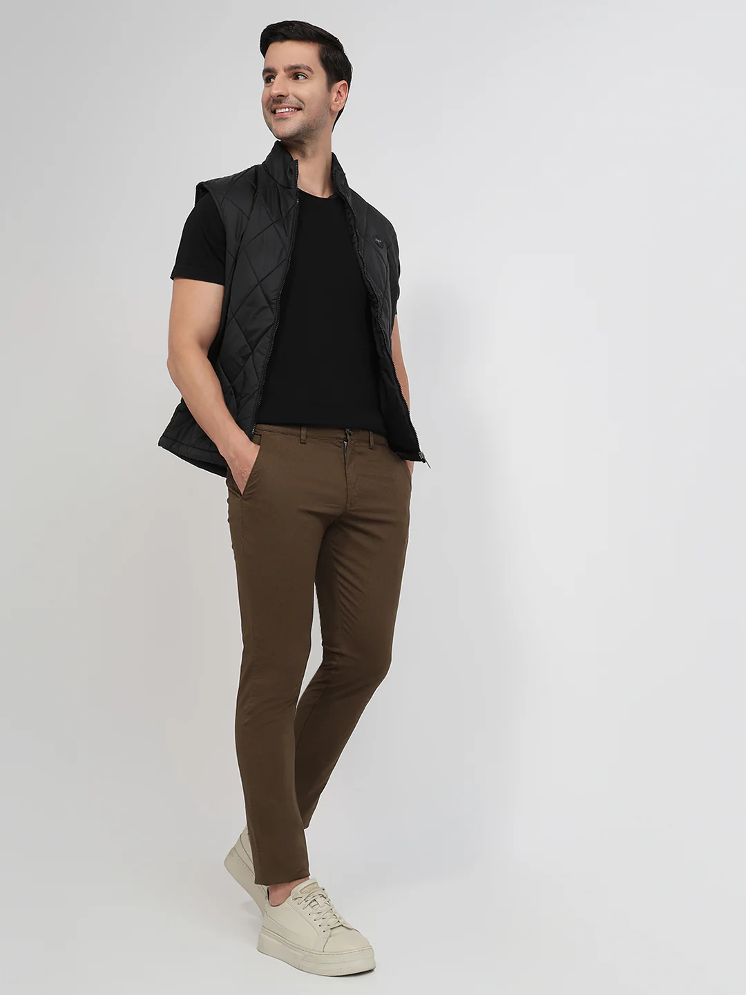 Colorplus Men Brown Printed Super Slim Fit Cotton Blend Trouser - Image 5