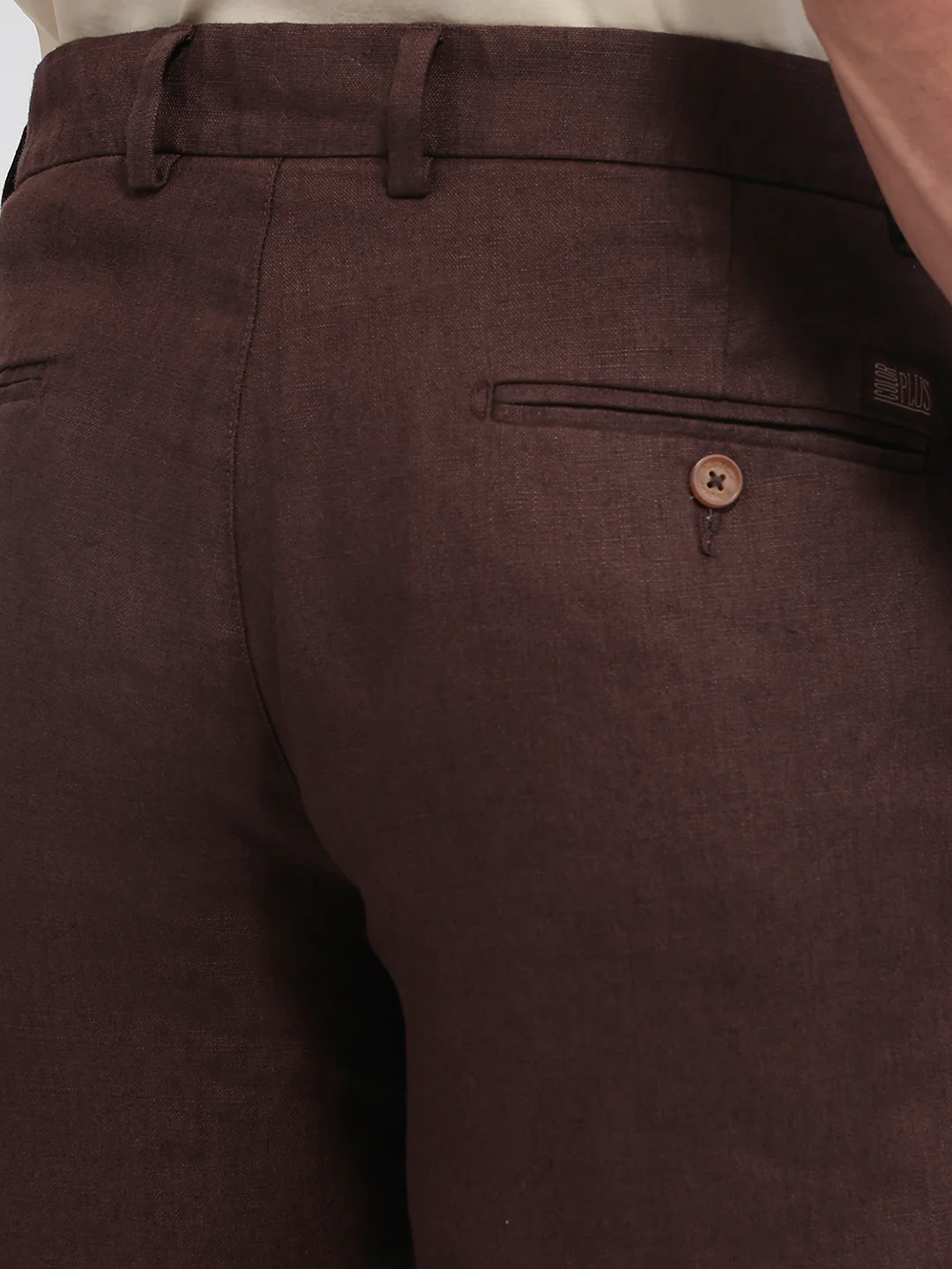 Colorplus Men Brown Regular Fit Plain Linen Shorts - Image 7