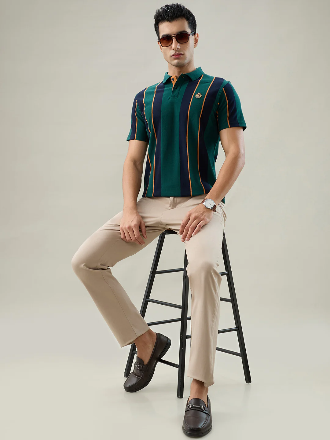 Colorplus Men Brown Satin Slim Fit Cotton Blend Trouser - Image 6