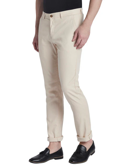 Colorplus Men Brown Solid Contemporary Fit Cotton Blend Trouser - Image 3