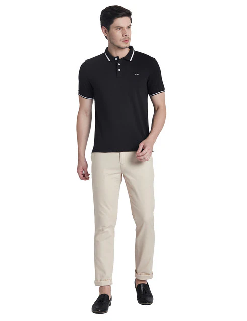 Colorplus Men Brown Solid Contemporary Fit Cotton Blend Trouser - Image 5