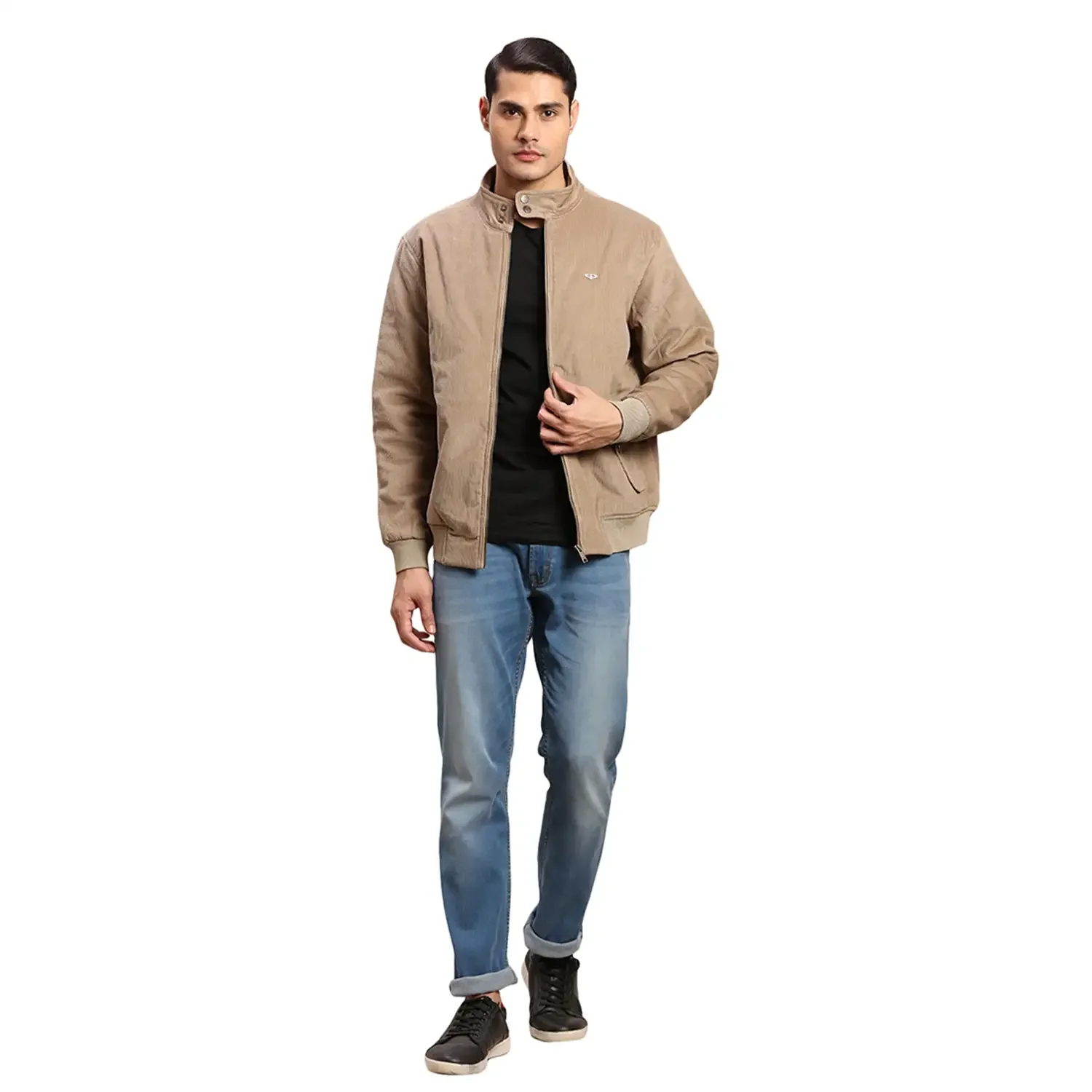 Colorplus Men Brown Solid Regular Fit Cotton Bomber Jacket - Image 5