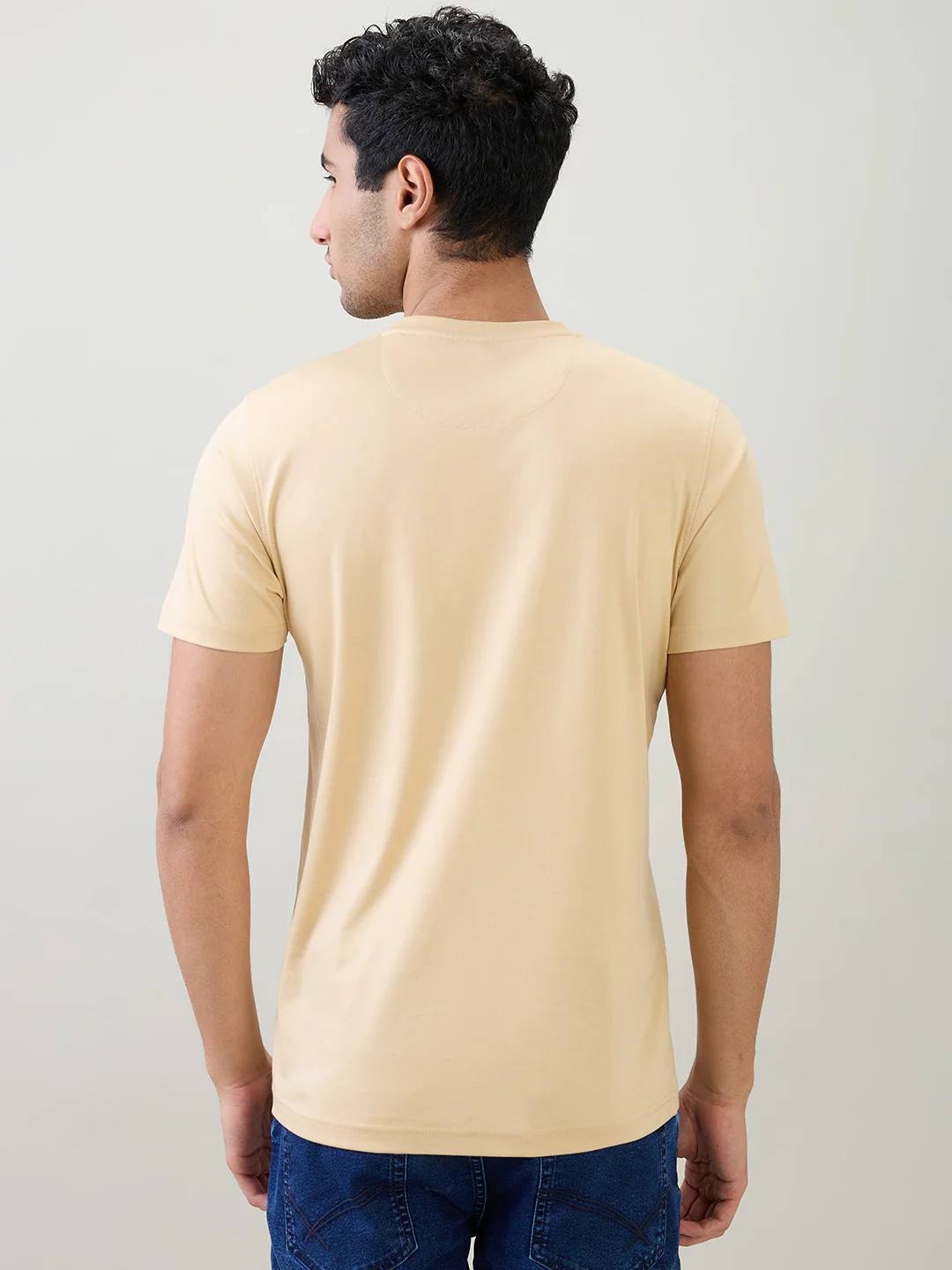 Colorplus Men Brown Solid Regular Fit Cotton Half Sleeve T-Shirt - Image 4