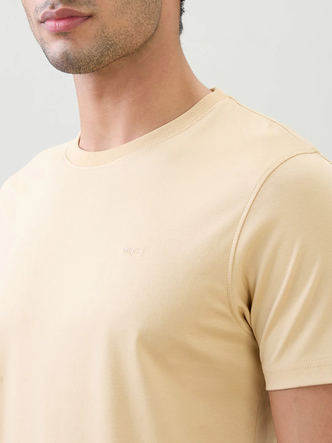 Colorplus Men Brown Solid Regular Fit Cotton Half Sleeve T-Shirt - Image 6