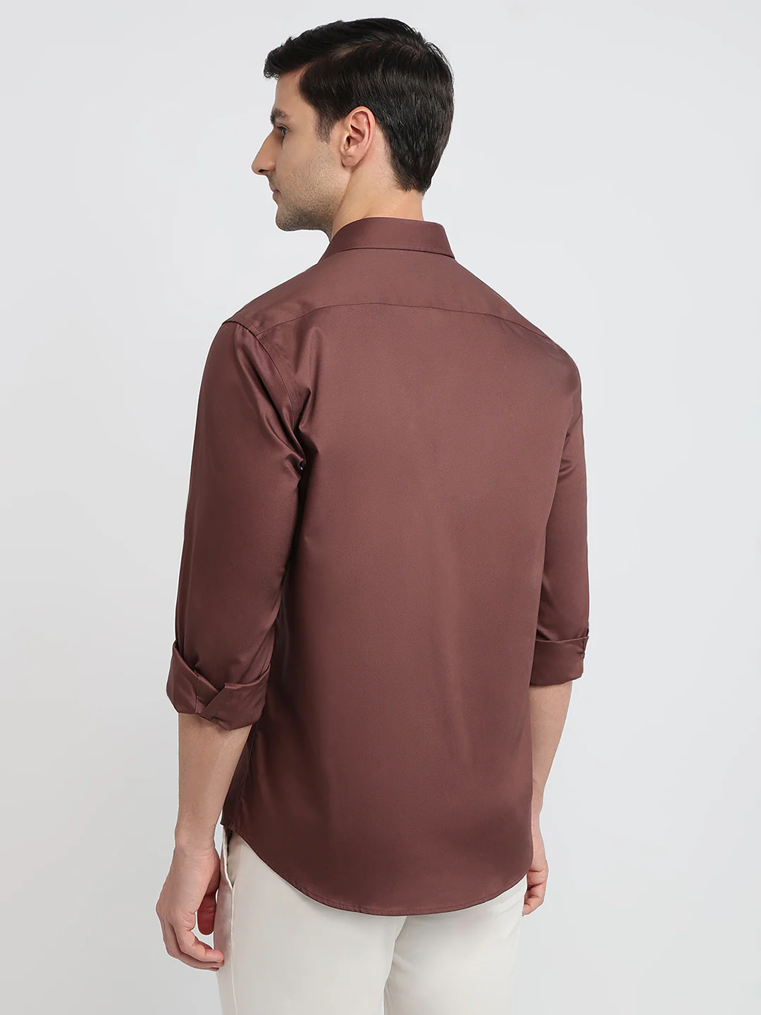 Colorplus Men Brown Solid Regular Fit Cotton Shirt - Image 4