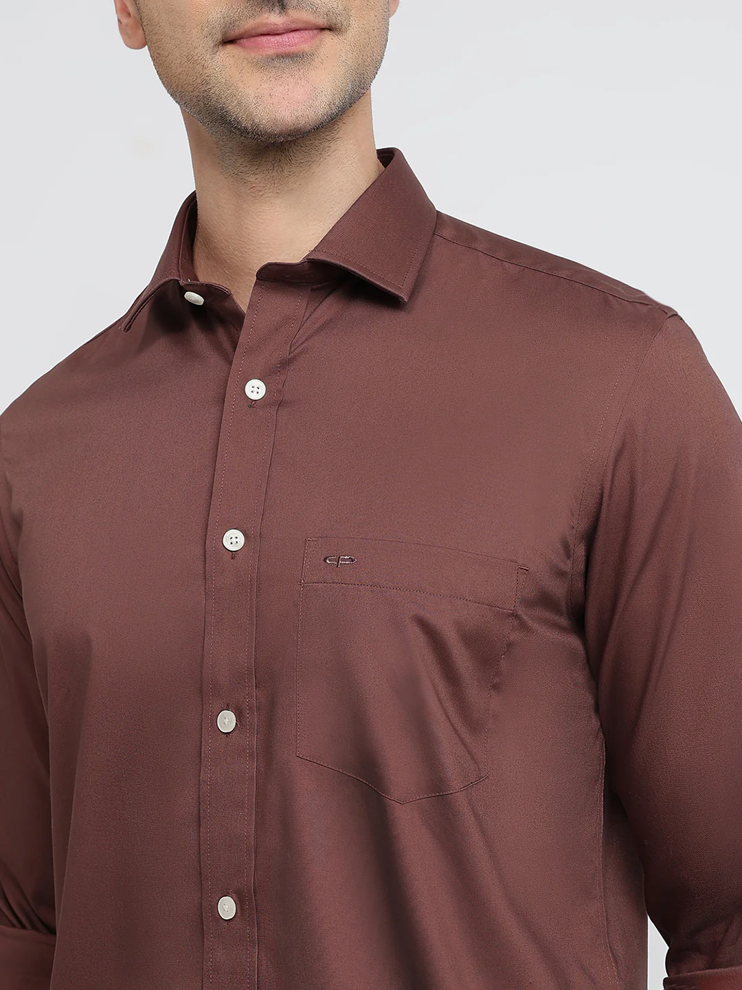 Colorplus Men Brown Solid Regular Fit Cotton Shirt - Image 6