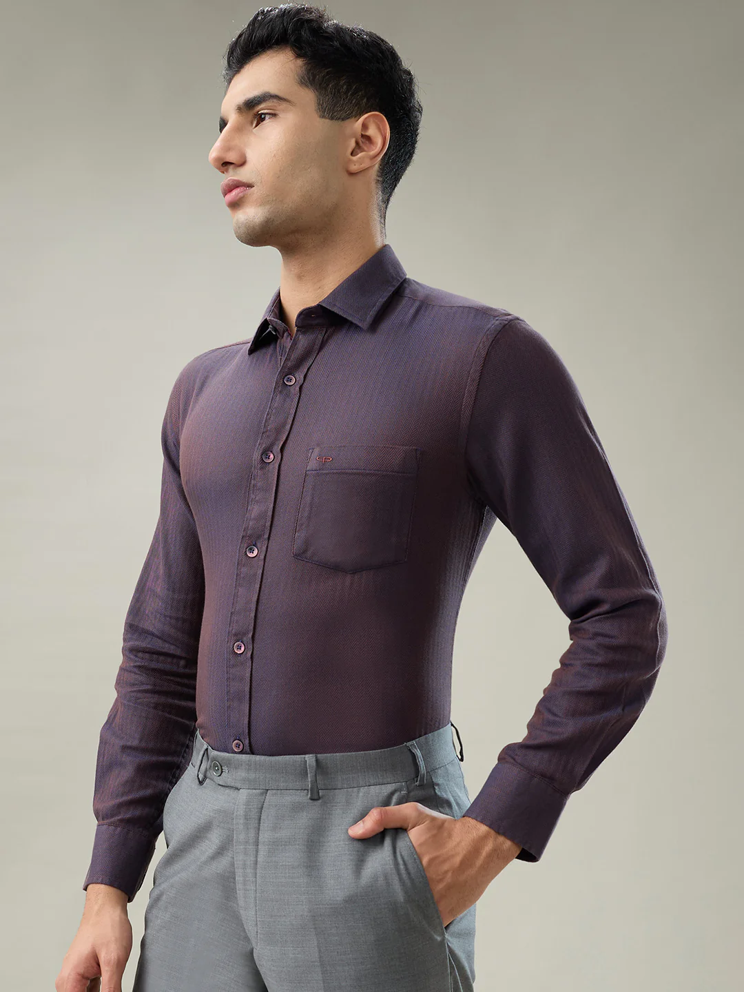 Colorplus Men Brown Solid Regular Fit Cotton Shirt - Image 3