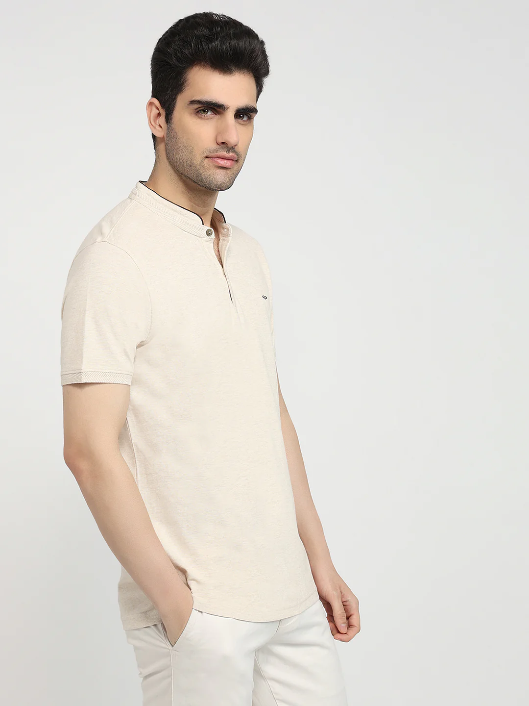 Colorplus Men Brown Regular Fit Solid Polo Neck Collar T-Shirt - Image 3