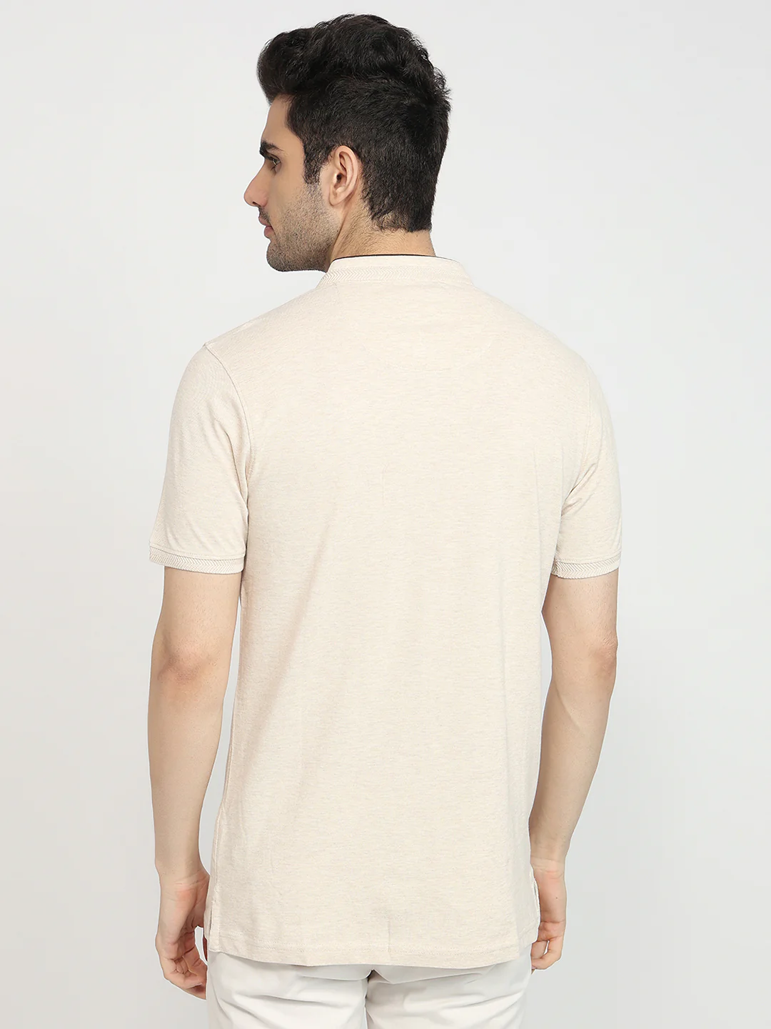 Colorplus Men Brown Regular Fit Solid Polo Neck Collar T-Shirt - Image 4
