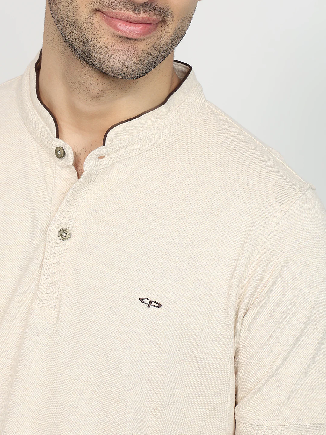 Colorplus Men Brown Regular Fit Solid Polo Neck Collar T-Shirt - Image 6