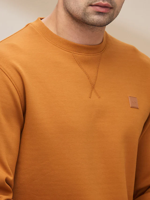 Colorplus Men Brown Solid Regular Fit Polyester Blend Sweatshirt - Image 5