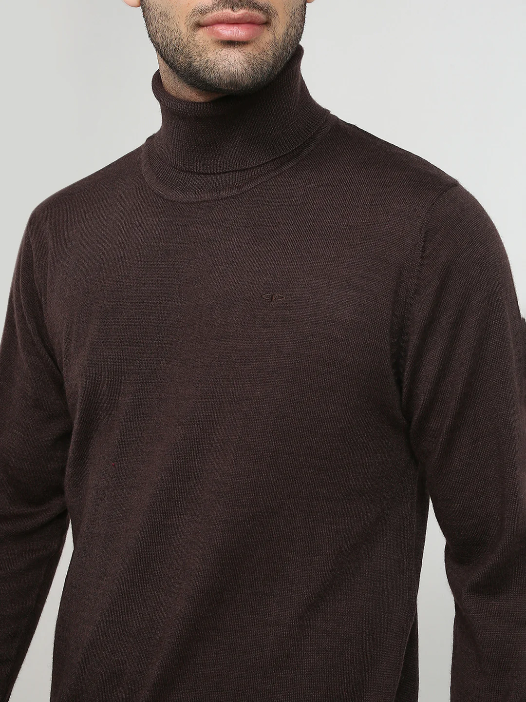 Colorplus Men Brown Solid Regular Fit Wool Blend Full Sleeve V Neck Collar Sweater - Image 6