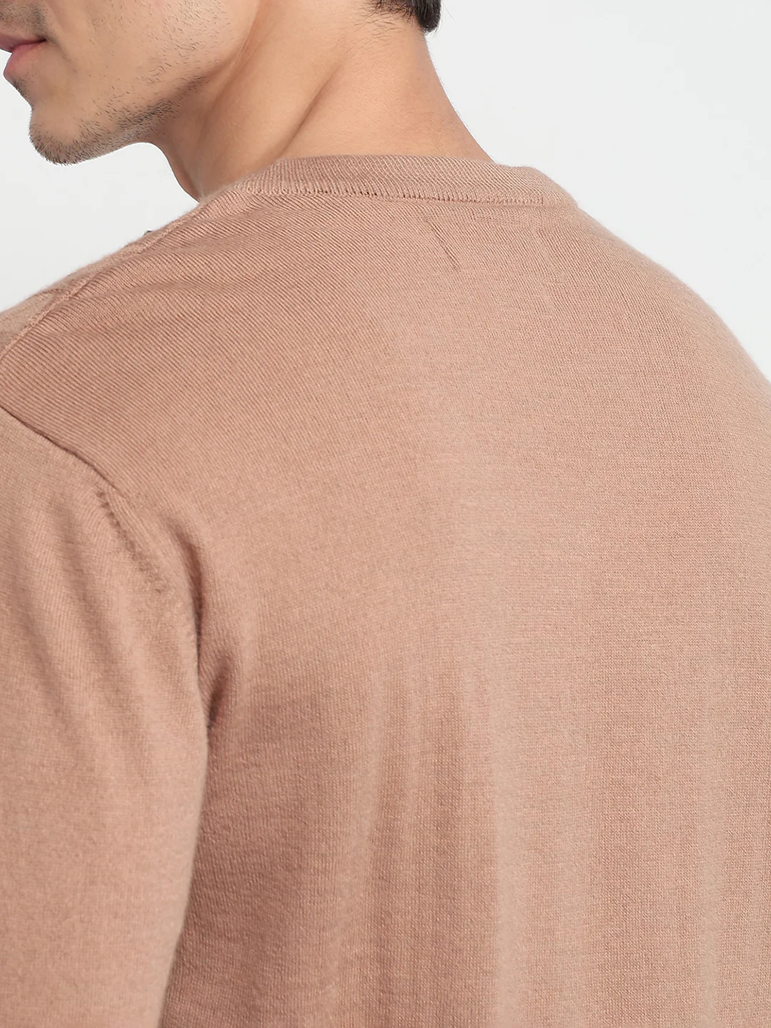 Colorplus Men Brown Solid Regular Fit Wool Blend Sweatshirt - Image 6