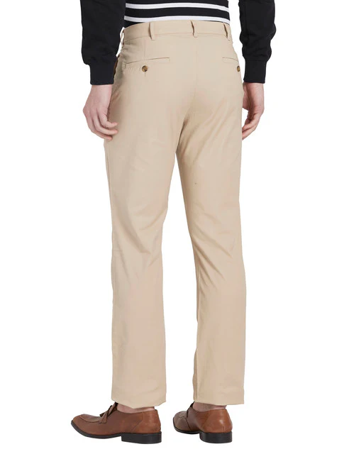 Colorplus Men Brown Solid Tailored Fit Cotton Blend Trouser - Image 4