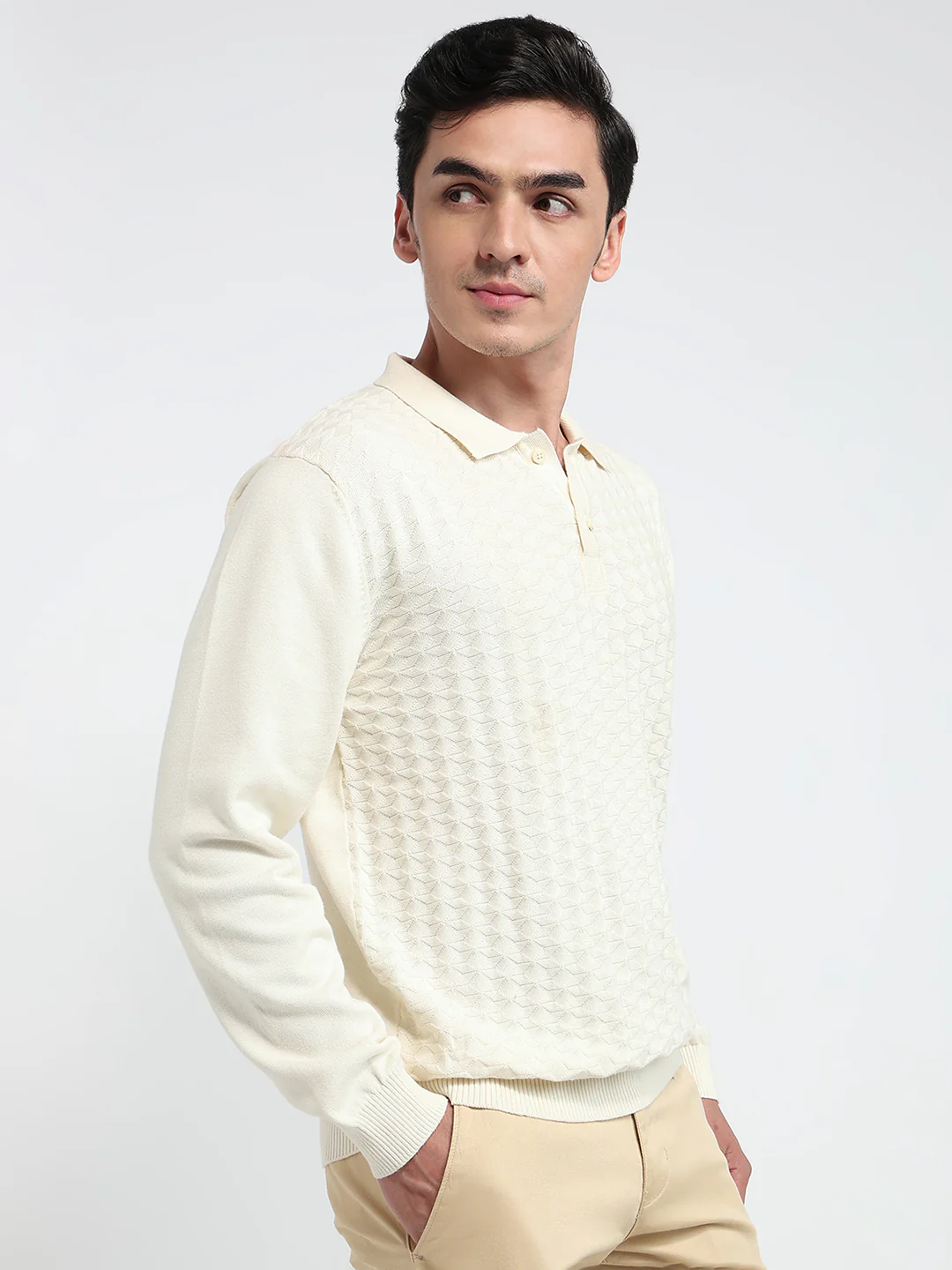 Colorplus Men Brown Structure Regular Fit Cotton Sweatshirt - Image 3