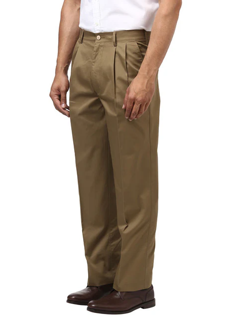 Colorplus Men Brown Yarn Dyed Classic Fit Cotton Trouser - Image 3