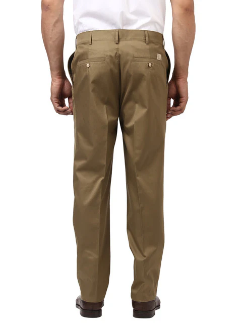 Colorplus Men Brown Yarn Dyed Classic Fit Cotton Trouser - Image 4