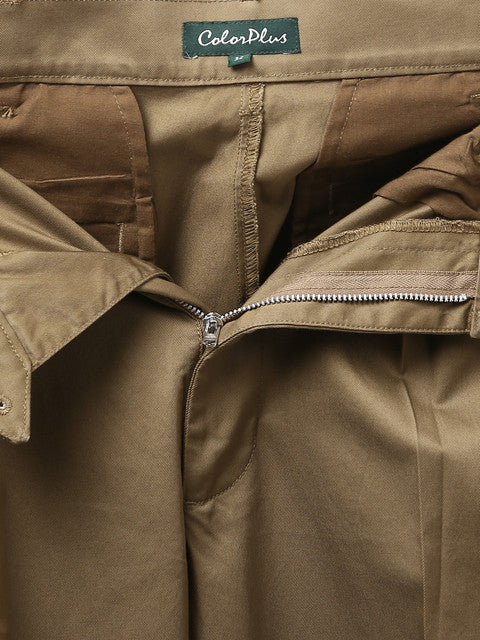 Colorplus Men Brown Yarn Dyed Classic Fit Cotton Trouser - Image 6
