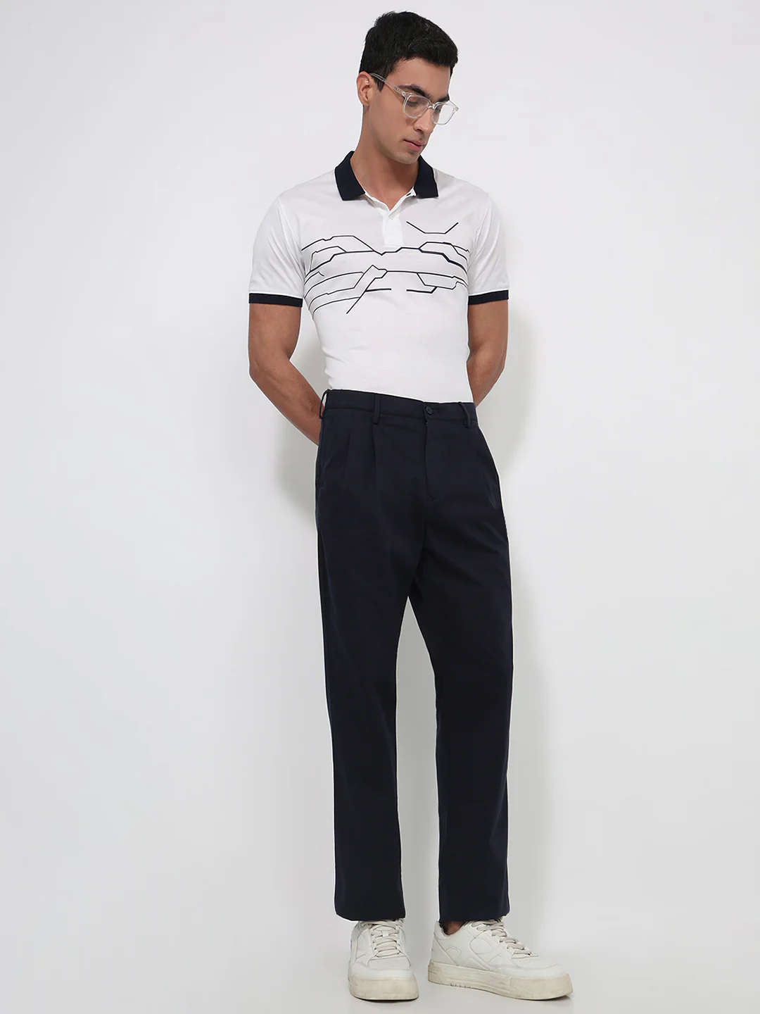 Colorplus Men Comfort Fit Twill Pattern Cotton Blend Double Pleat Trouser - Image 5