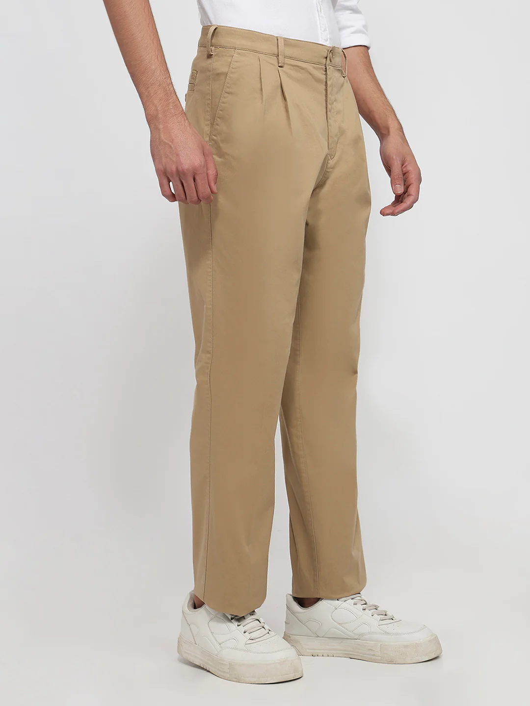 Colorplus Men Comfort Fit Twill Pattern Cotton Blend Double Pleat Trouser - Image 3