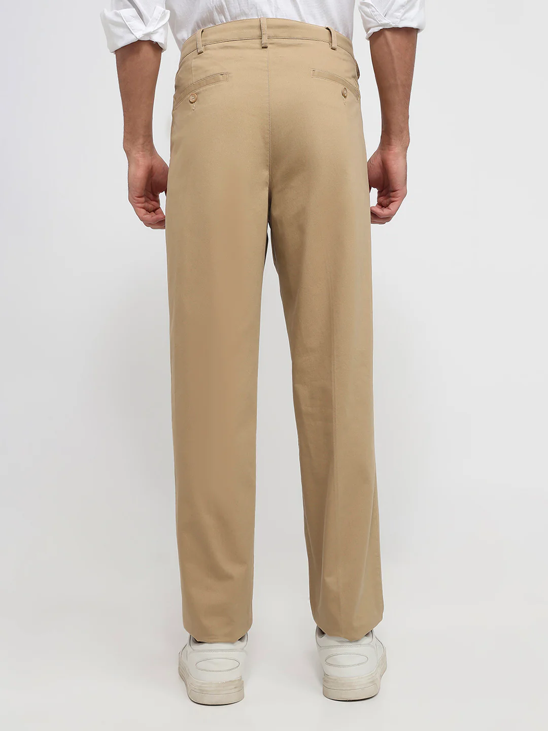 Colorplus Men Comfort Fit Twill Pattern Cotton Blend Double Pleat Trouser - Image 4